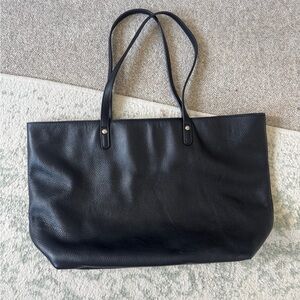 Black Leather Tote Bag